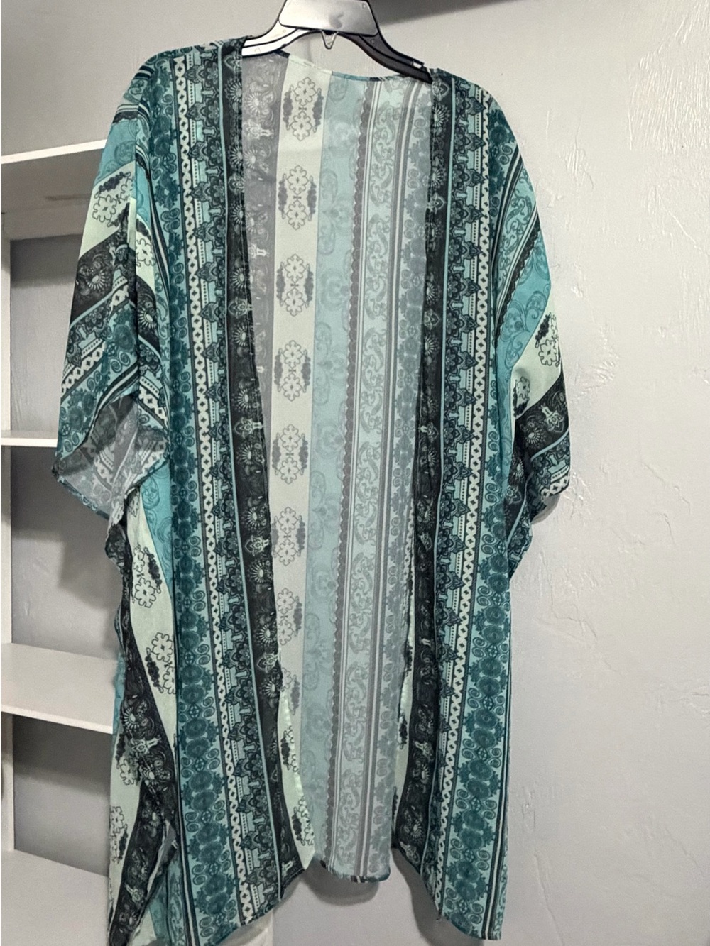Light Teal Patterned Women's Swim Coverup